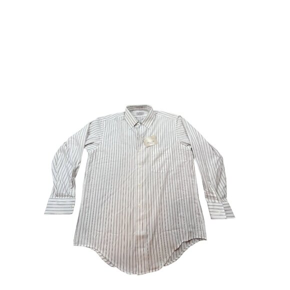 Arrow Paddock Club Mens Large 16-32 White Striped Shirt Single Needle Tailoring - Picture 1 of 8